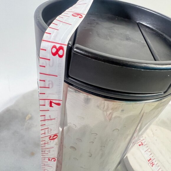 Starbucks 2017 Stainless Steel Black Dipped Travel Tumbler With Sliding Lid 12oz - Picture 11 of 11